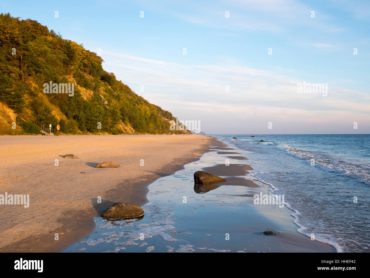Plage, Langer Berg, Bansin, Usedom, Mecklembourg-Poméranie-Occidentale, Allemagne Banque D'Images