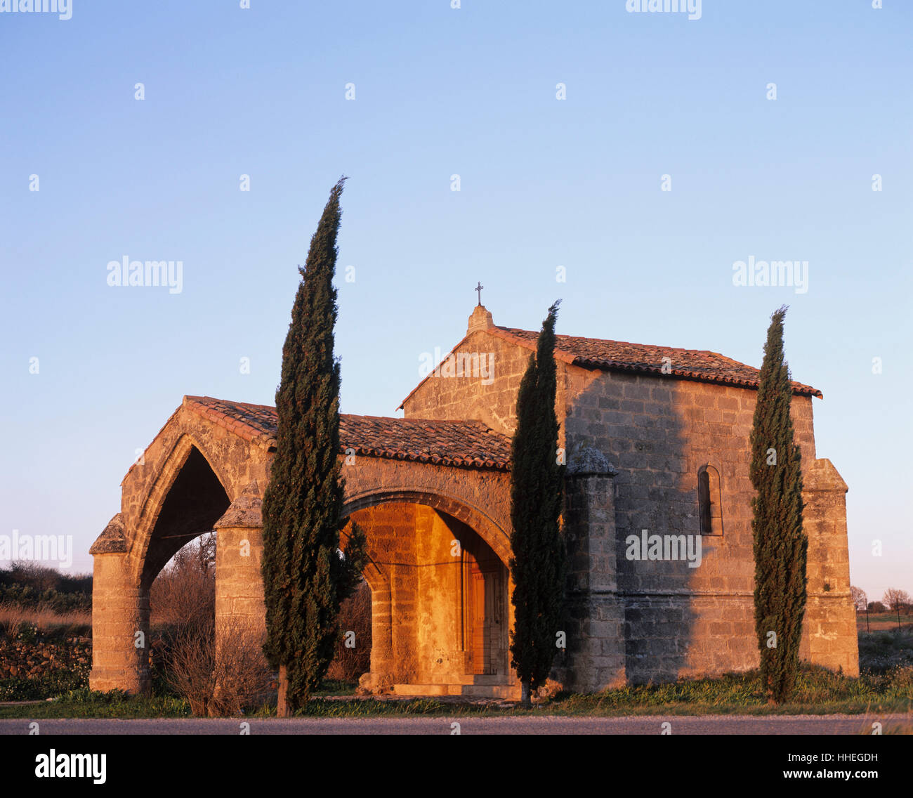 Chapelle Hortus, France, Languedoc-Roussillon, Ceylar Banque D'Images