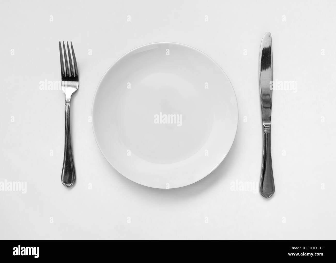 Assiette, fourchette, servir, manger, manger, manger, manger, coin, dines, le bras, l'arme, Banque D'Images