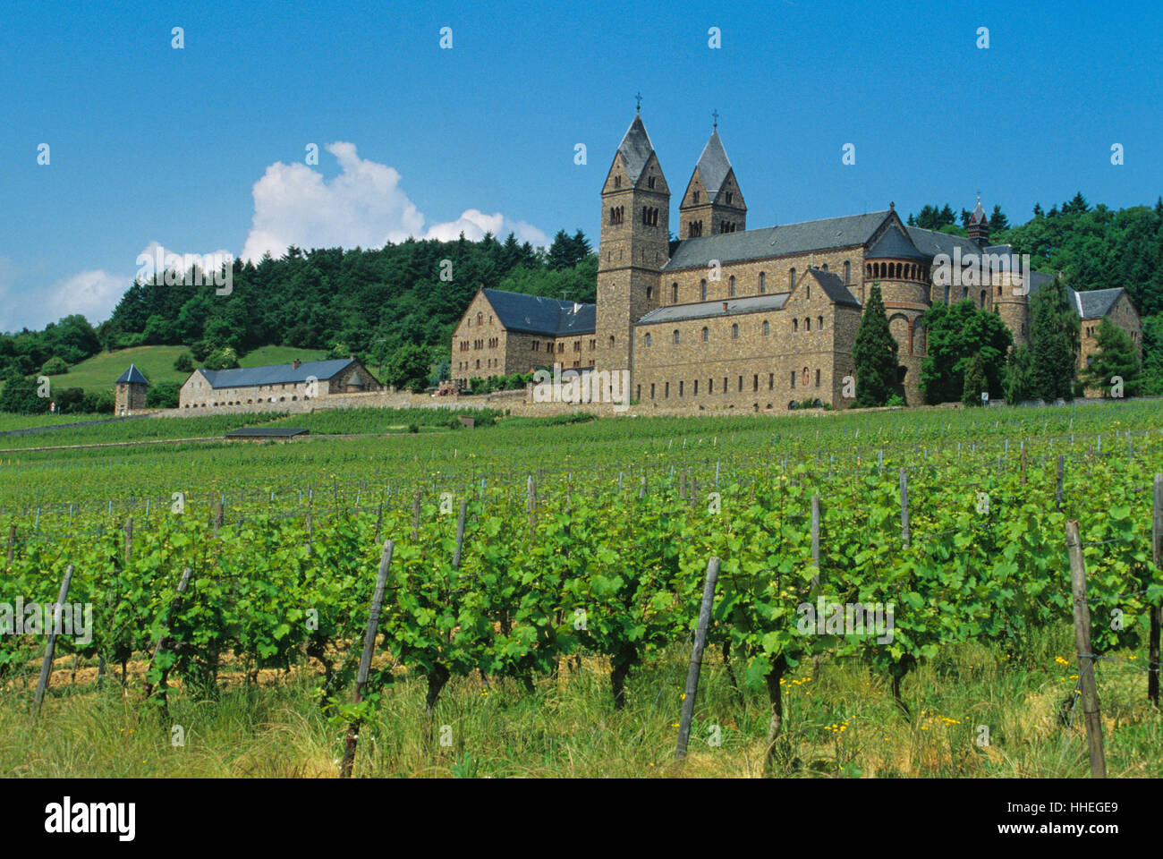 Hildegard Eibingen, Abbaye St., Ruedesheim, Hessen, région du Rheingau, Allemagne Banque D'Images