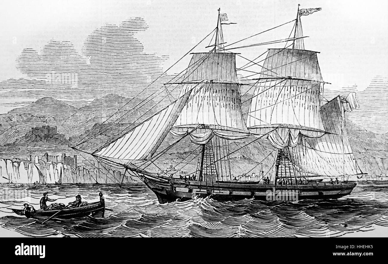 Portrait de la London et Madeira packet boat 'Dart'. En date du 19e siècle Banque D'Images