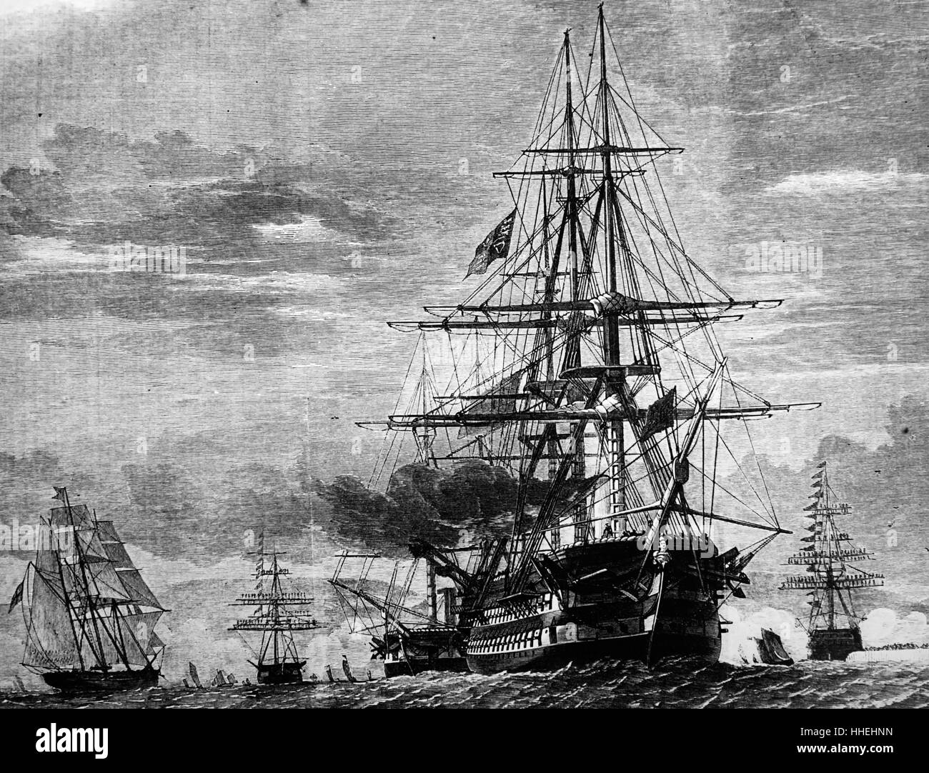 Portrait de la Royal Yacht "Victoria and Albert" au large de Portsmouth. En date du 19e siècle Banque D'Images