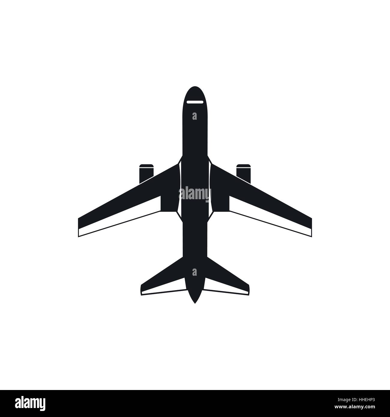 Avion de chasse militaire, l'icône de style simple. Illustration de Vecteur