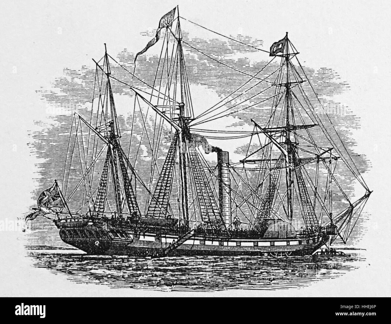 Portrait du bateau à aubes 'Royaume-Uni' construit pour le London/Paris le commerce. En date du 19e siècle Banque D'Images