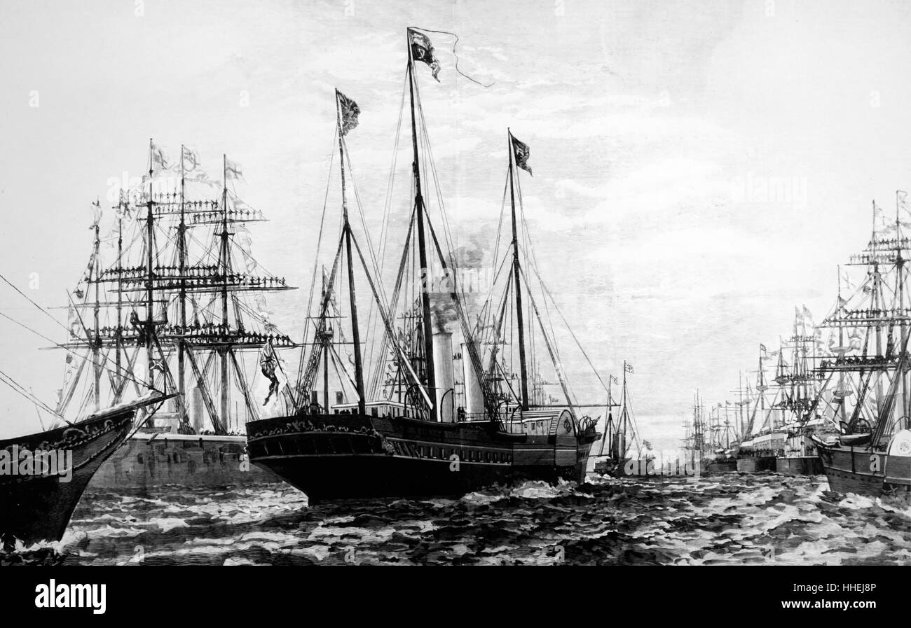 Portrait de la Royal Yacht "Victoria and Albert" au large de Portsmouth. En date du 19e siècle Banque D'Images