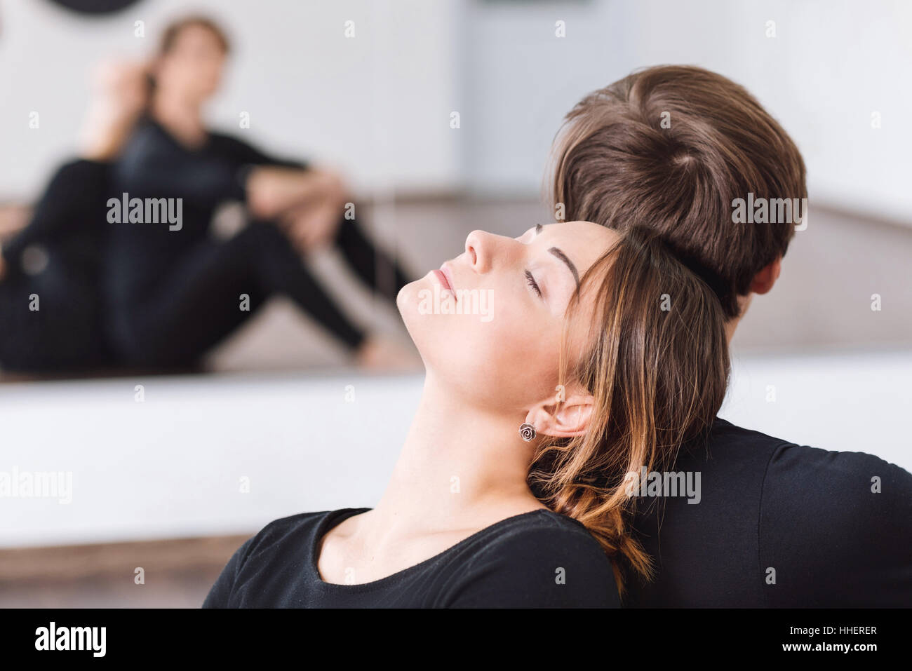 Rêve femme paisible calme Banque D'Images