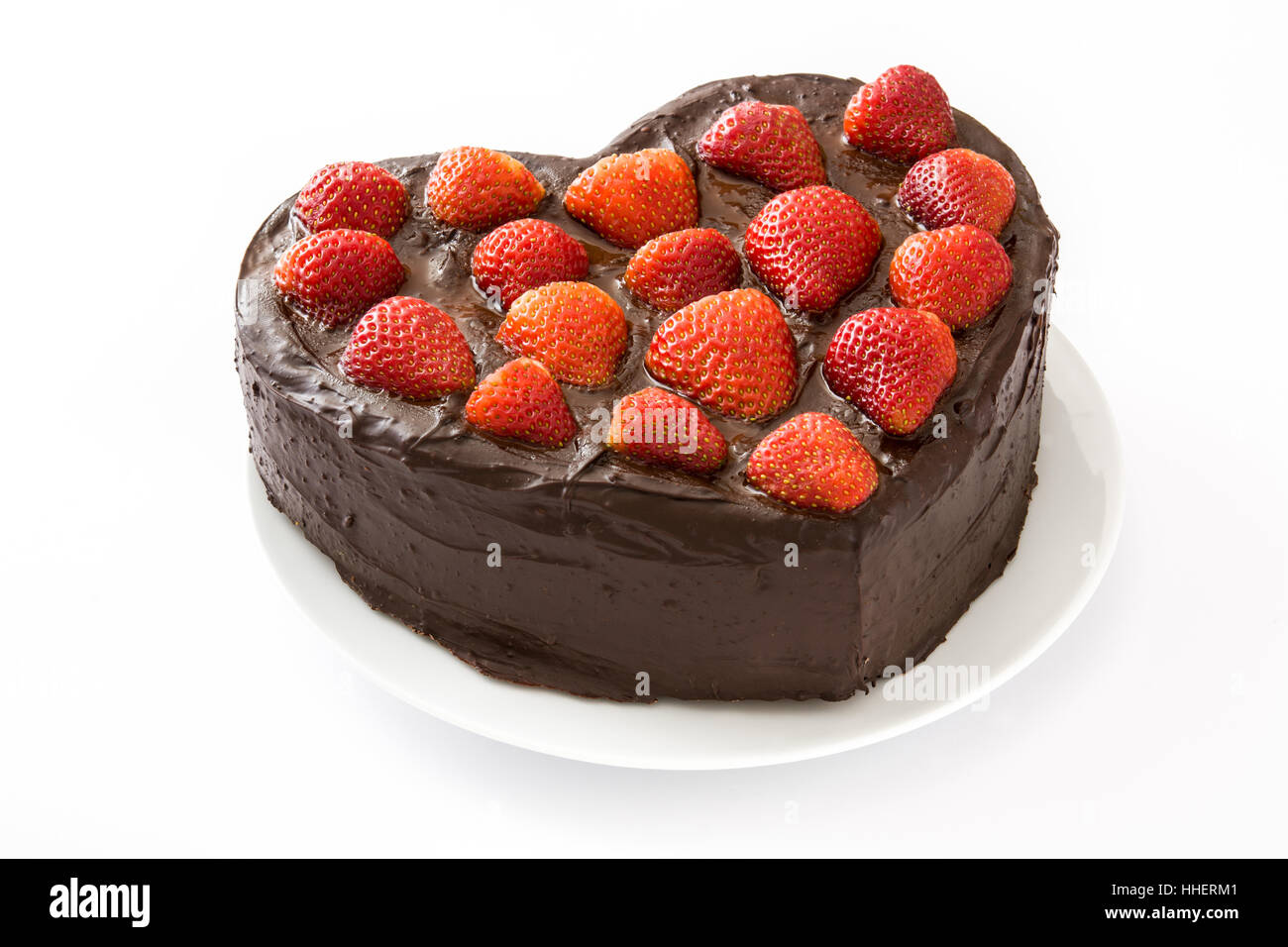 Gateau En Forme De Coeur Pour La Saint Valentin Ou La Fete Des Meres Isolees Sur Fond Blanc Photo Stock Alamy