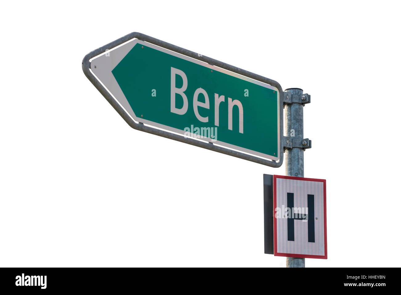 Berne signe isolé sur fond blanc. Trésor mondial city - Berne, Suisse Banque D'Images