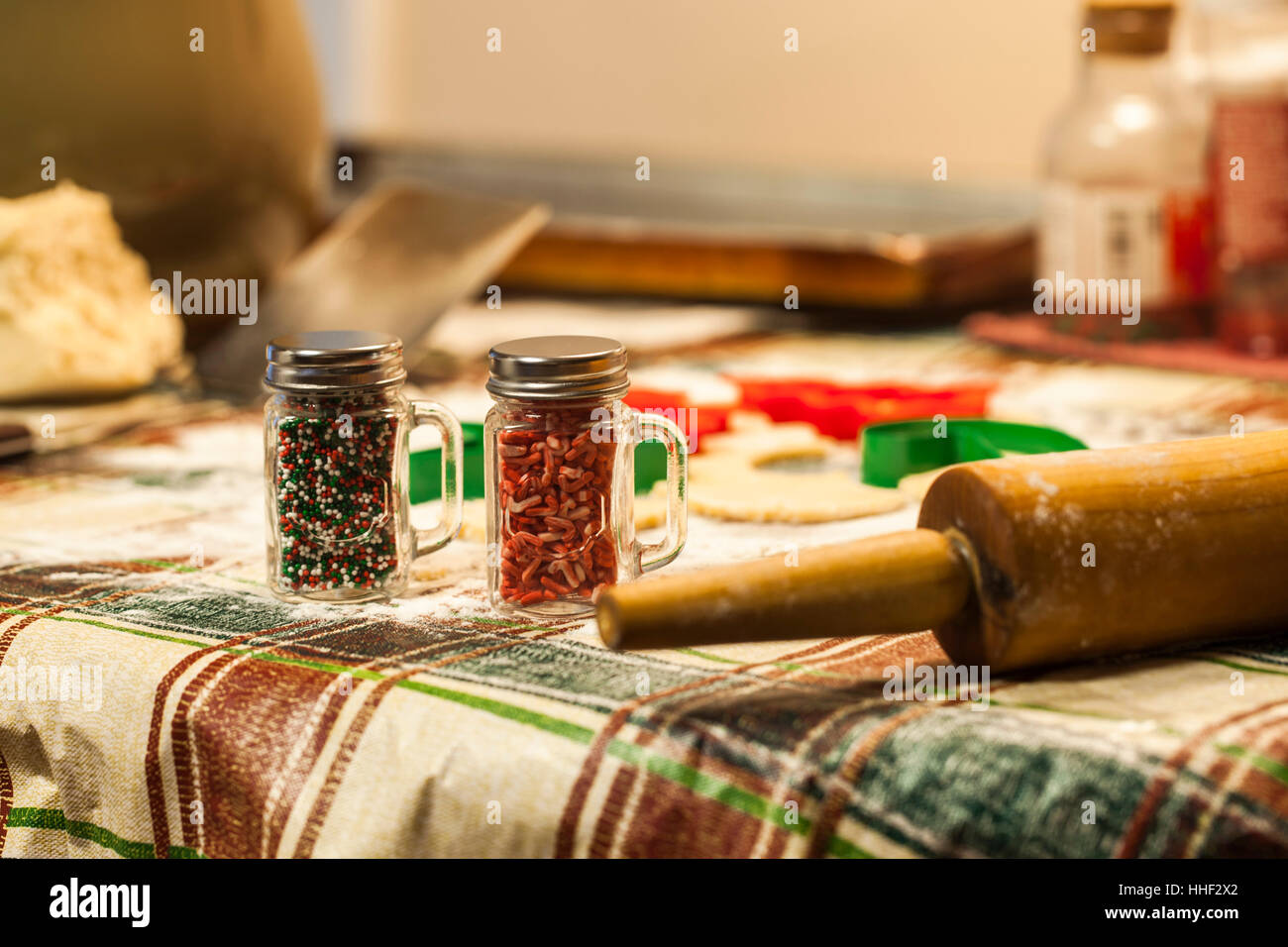 Gare de décoration Biscuit de Noël Banque D'Images