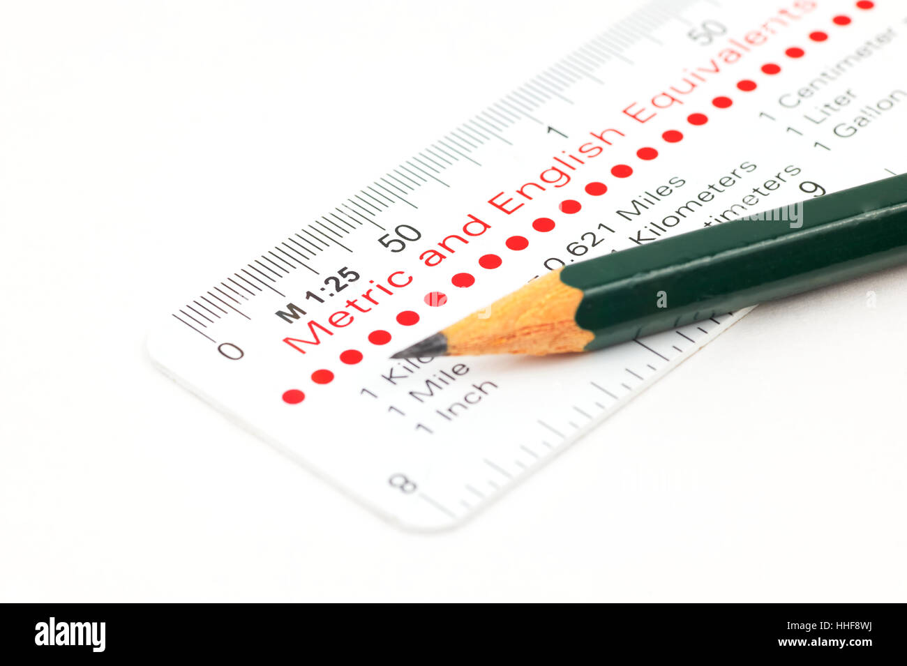 pouces et métriques Banque D'Images