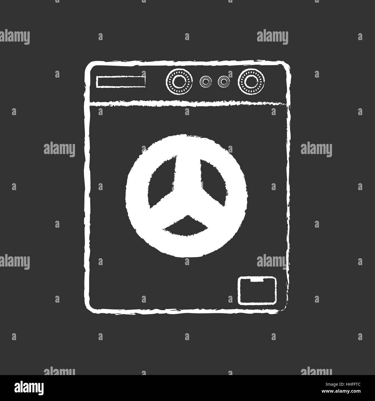 Lave-linge en or sur noir style vintage Illustration de Vecteur