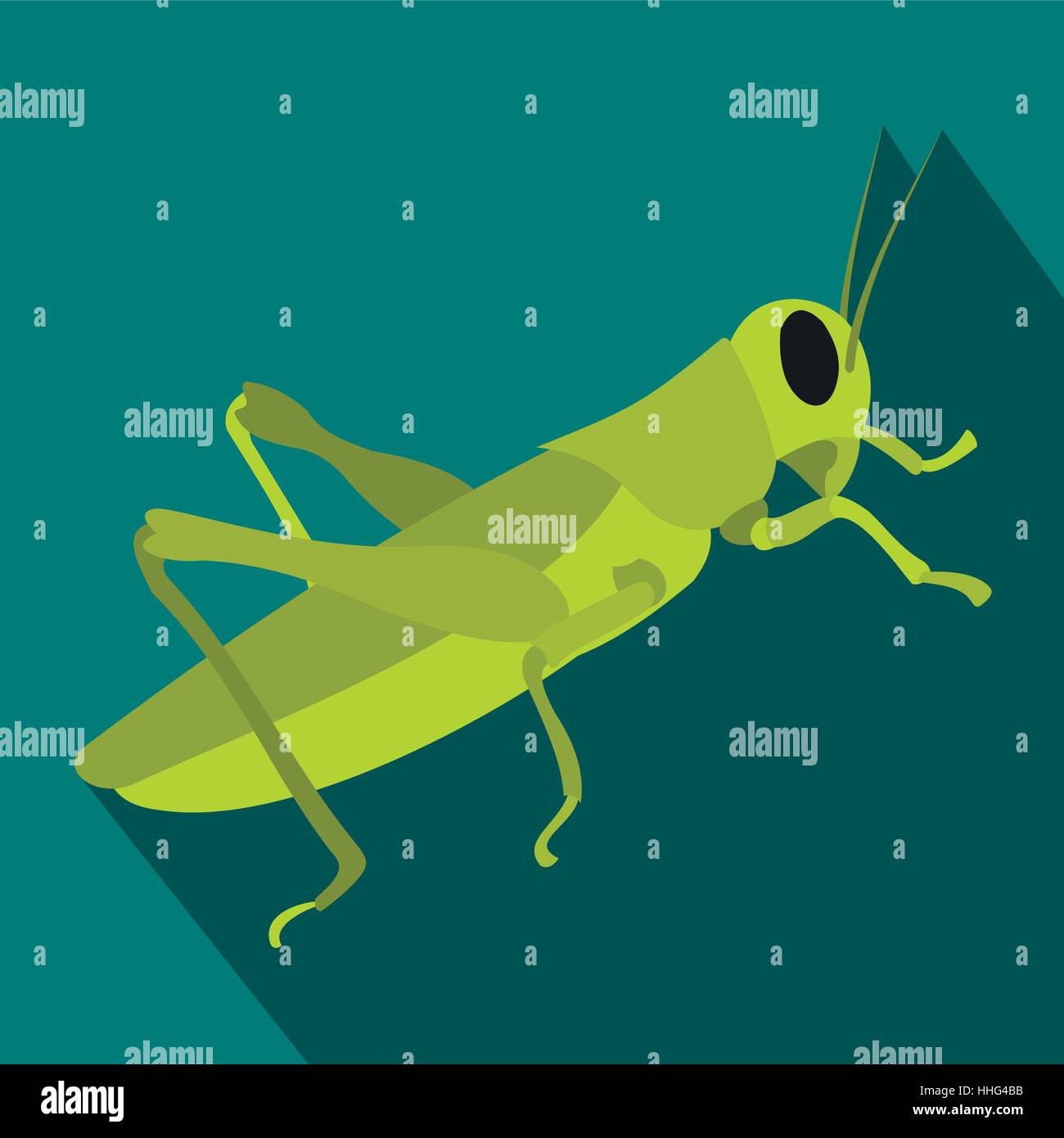 Les sauterelles dans l'icône de style plat Illustration de Vecteur