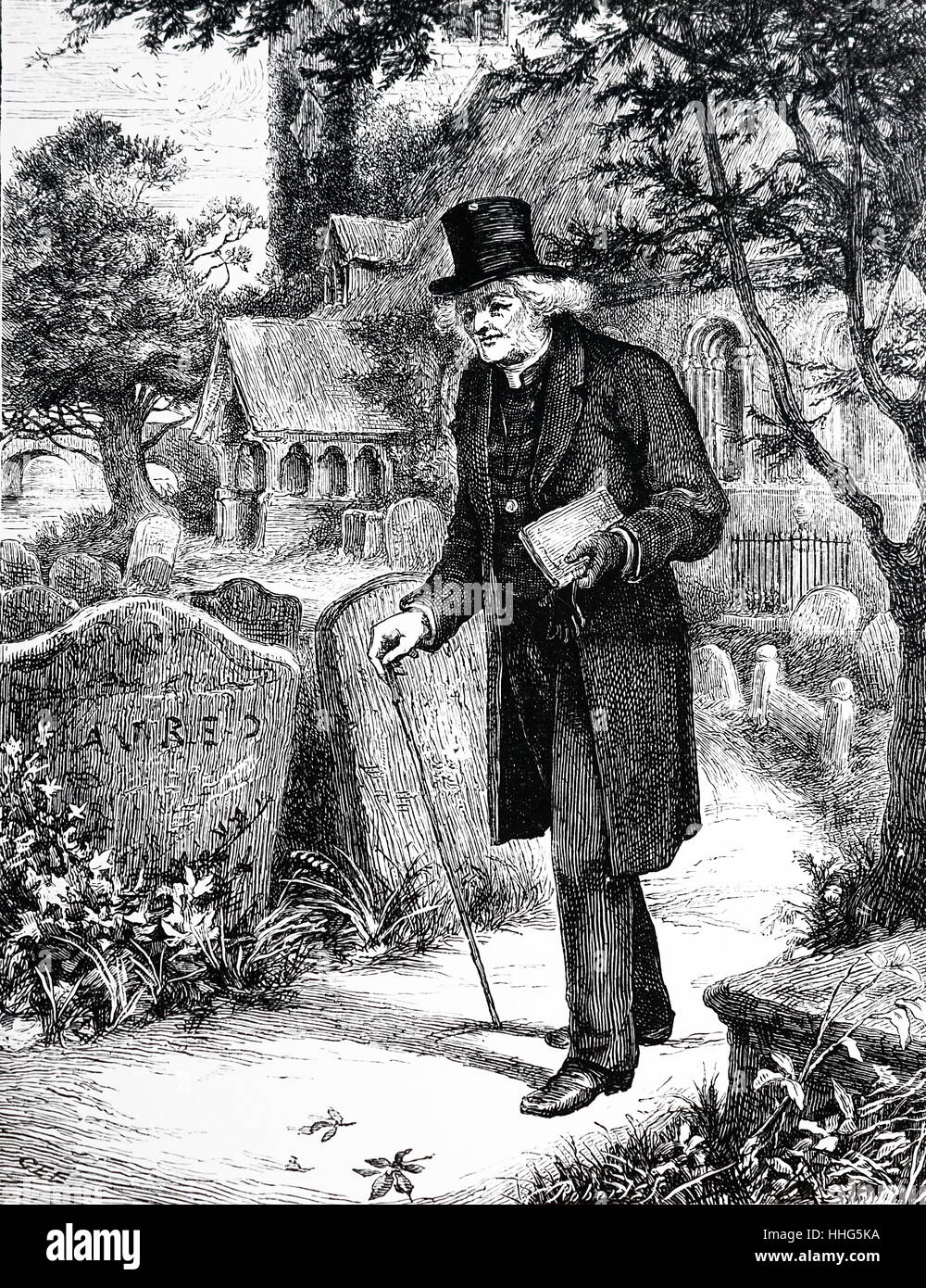 Le pasteur de village. Londres, en date du 1877. Banque D'Images