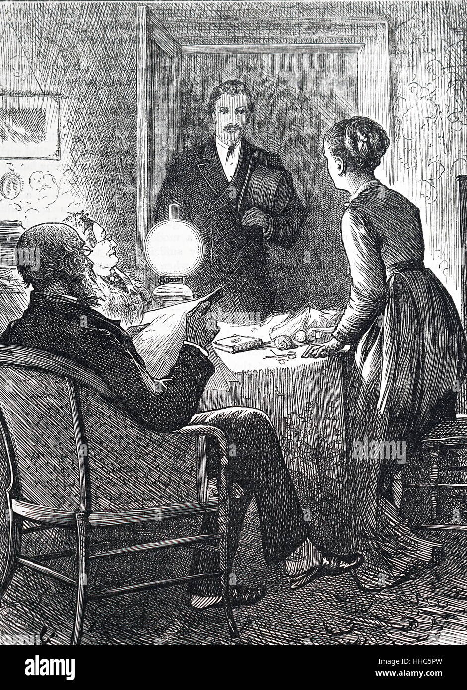 La hat. Illustration par J. Mc L Ralston (1872-80) de bonnes paroles, Daldy. Londres, 1874 Banque D'Images