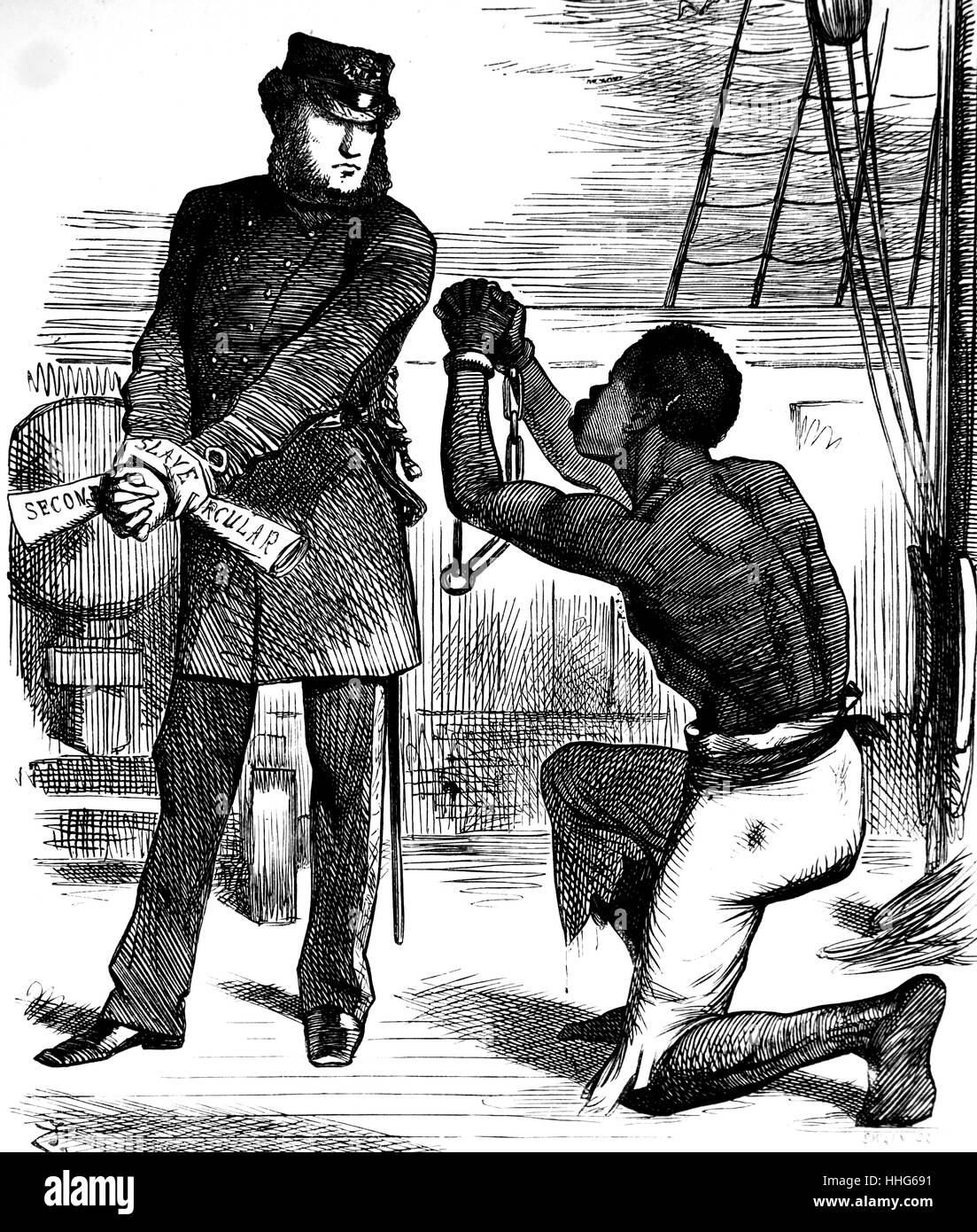 Caricature de l'esclavage, les hommes et les frères ! ! Esclave fugitif. "Prenez ces off !' Banque D'Images