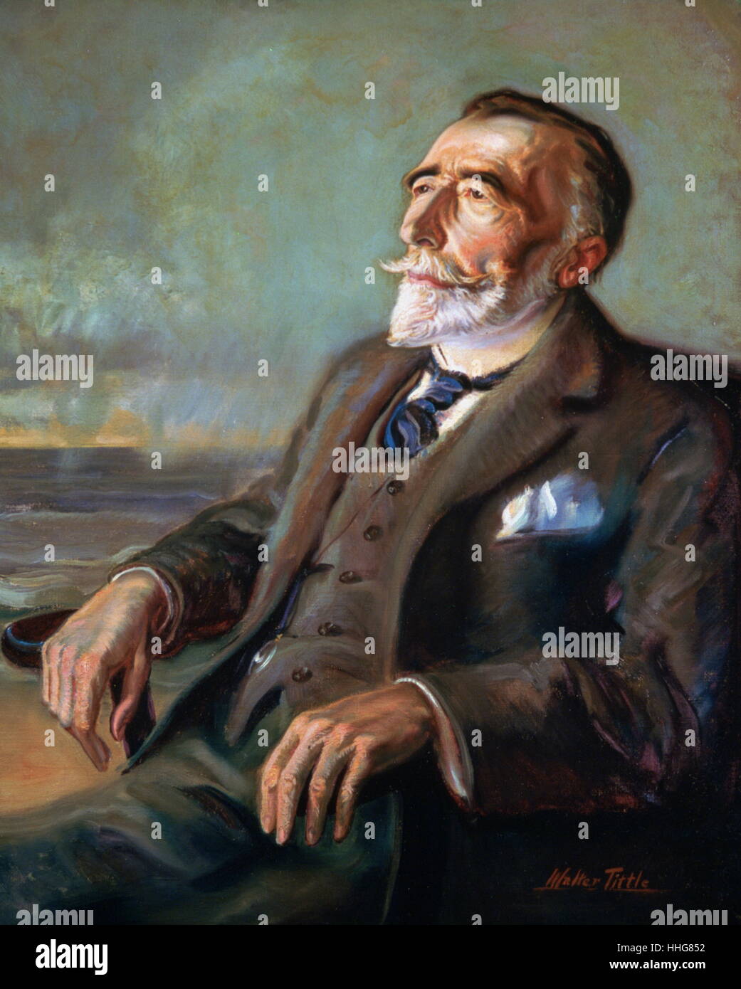 Joseph Conrad (1857 - 1924) ; l'écrivain Polish-British considéré comme l'un des plus grands romanciers d'écrire en langue anglaise. Il a rejoint la marine britannique en 1878, et a obtenu la nationalité britannique en 1886. Joseph Conrad, par Walter Tittle, huile sur toile, 1923-1924 Banque D'Images