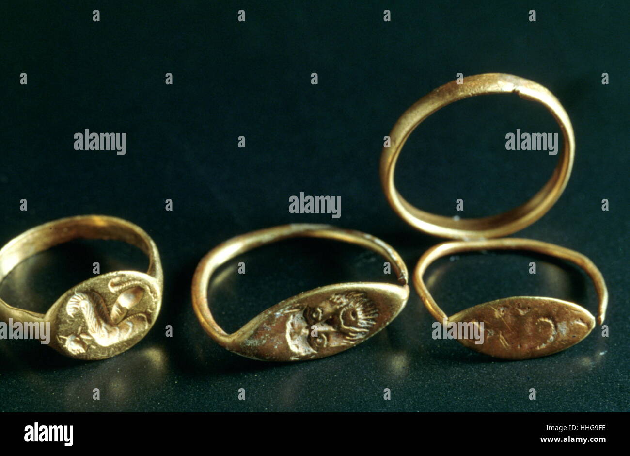 Bijoux Carthaginois puniques, c3e et 4e siècle AD. Situé dans le Musée du Bardo, Tunis. Banque D'Images