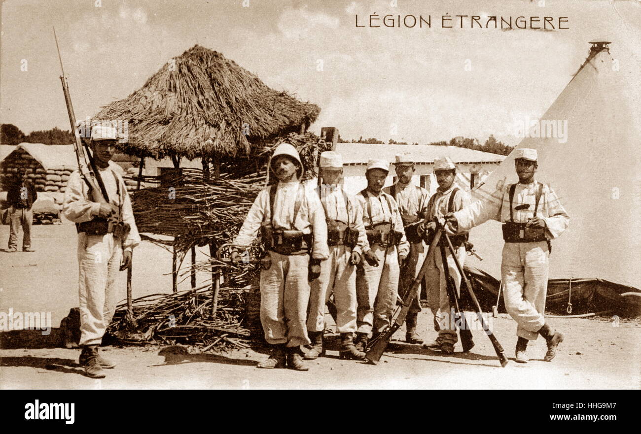 Les soldats de la légion étrangère française en Algérie 1910 Banque D'Images