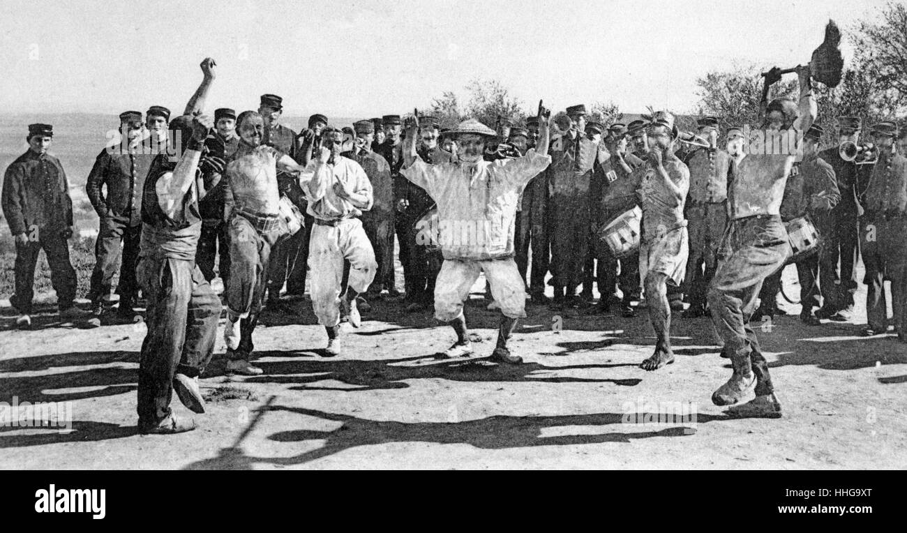 Légion étrangère française poster à Saïda, l'Algérie comme un festival est célébré en costumes de la Chine. 1900 Banque D'Images