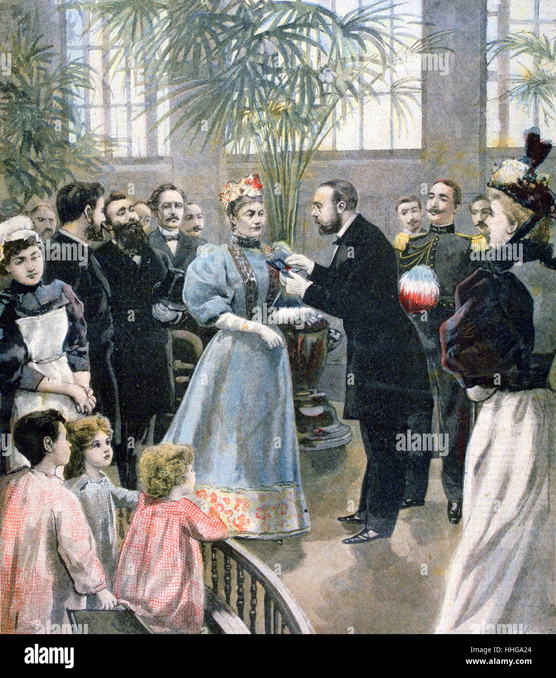 Cécile Charlotte Furtado (Furtado-Heine) était un philanthrope français, (1821 et 1896). Durant la guerre de 1870, la Croix-Rouge Furtado-Heine soutenu et organisé un service d'ambulance pour le rapatriement des blessés. Accordé avec la Légion d'Honneur par le président de la République, Félix Faure Banque D'Images