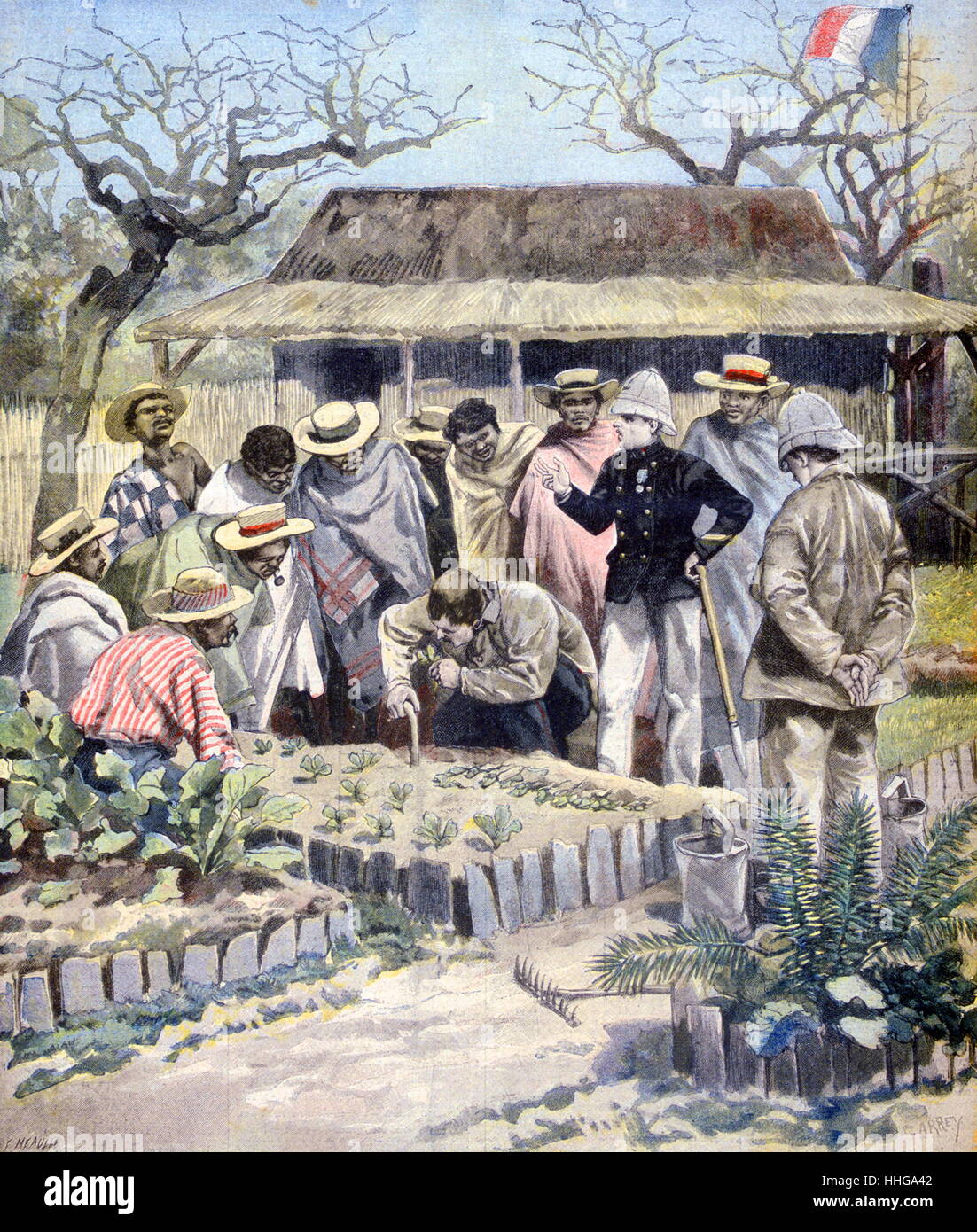 1897 colonie française de Madagascar (Afrique de l'Est et de l'Océan  Indien). Demandez aux administrateurs autochtones dans les techniques de  culture agricole Photo Stock - Alamy