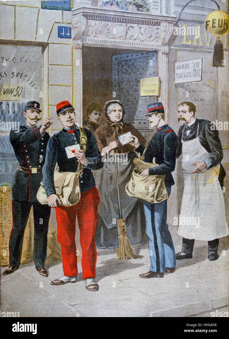 Les postiers en grève, Paris, France 1899 Banque D'Images