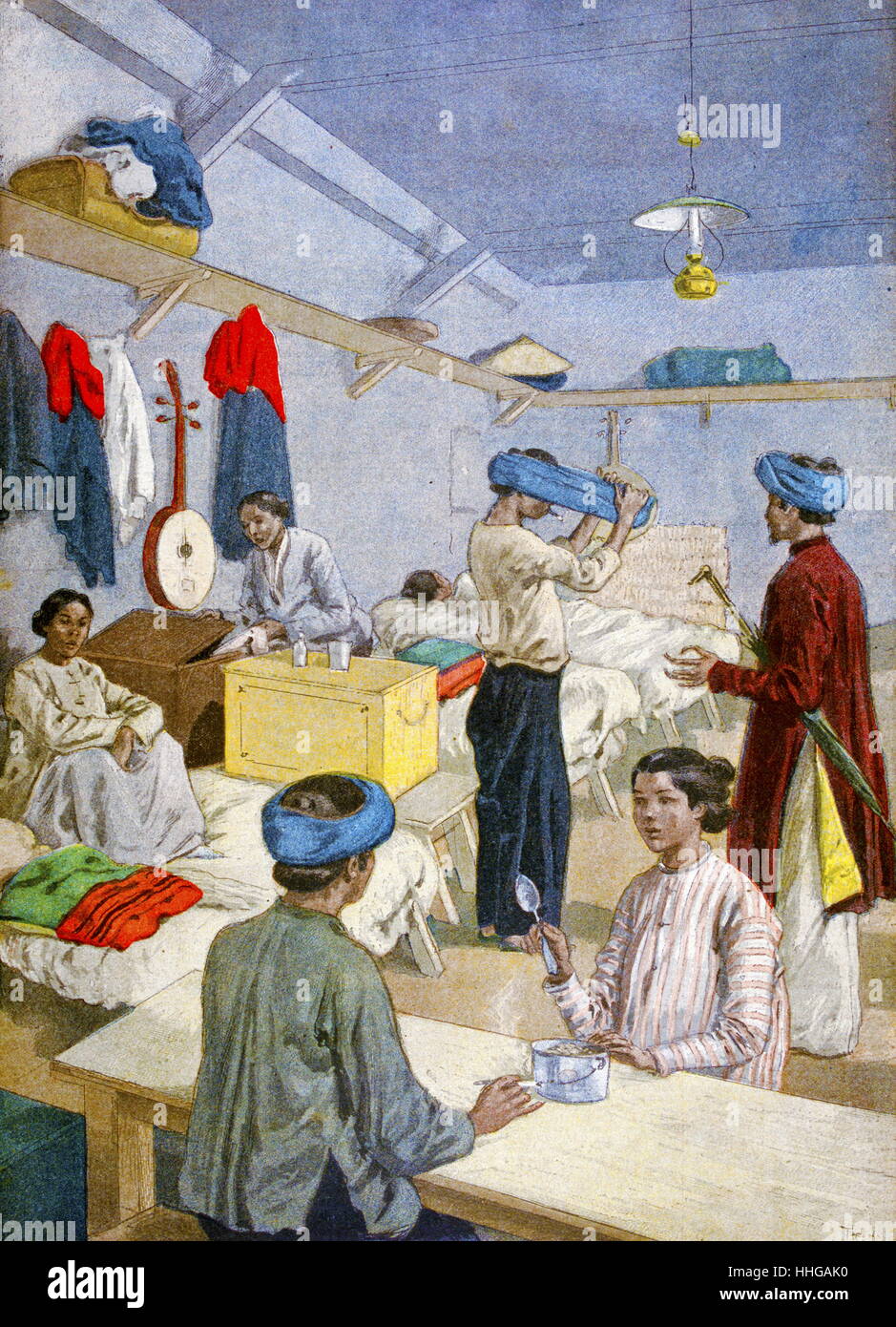 Scène quotidienne au Vietnam (French-Indo-Chine) ; 1900 Banque D'Images