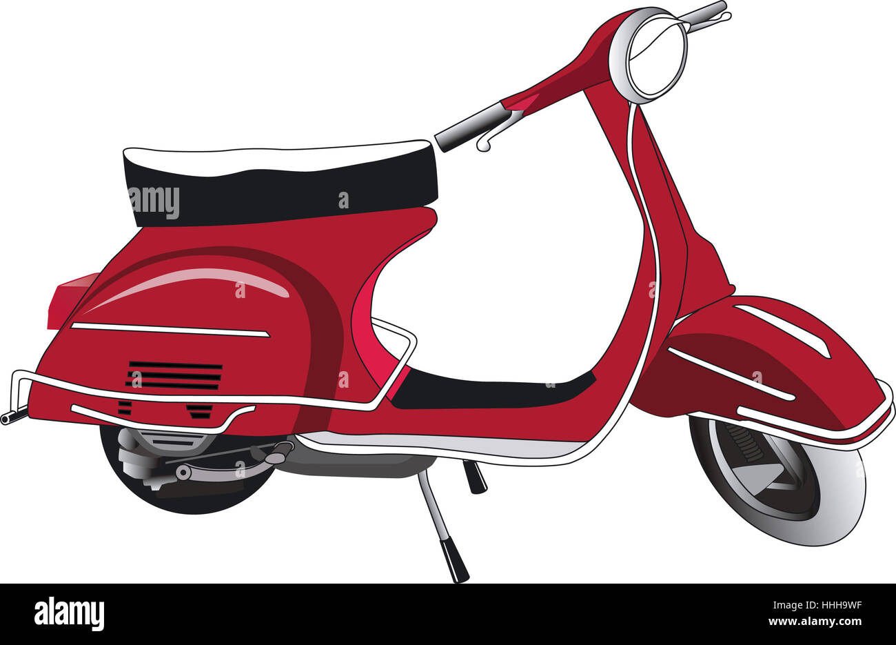scooter rouge Banque D'Images