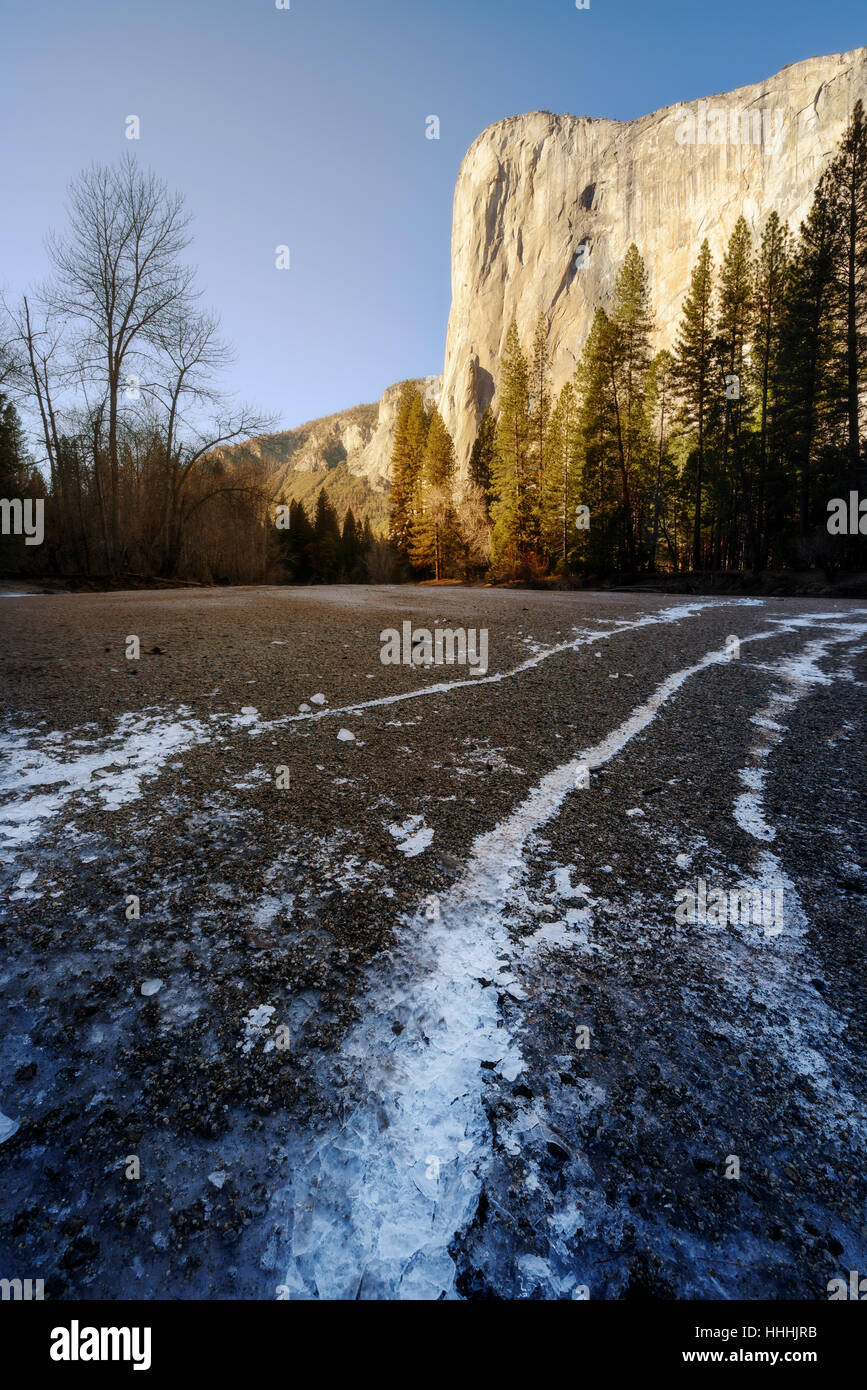 El Capitan et ligne de glace. La célèbre icône de Yosemite National Park en Californie. Belle de la nature. Banque D'Images