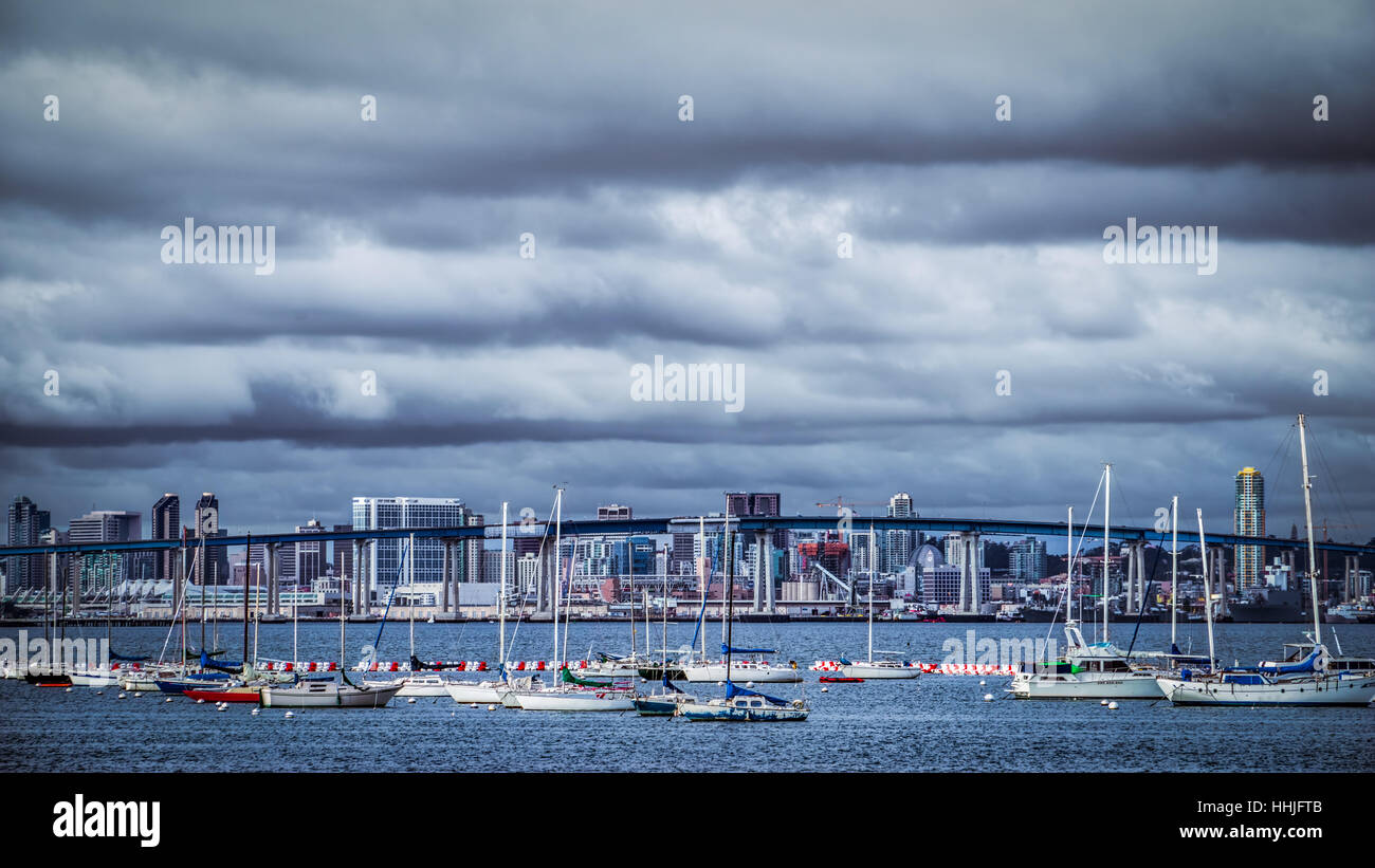 Un jour de tempête de janvier à San Diego, Californie. Banque D'Images