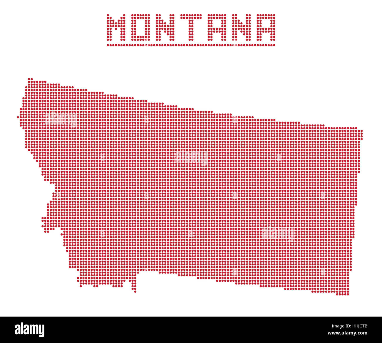 Un point Plan de Montana State isolé sur fond blanc Banque D'Images