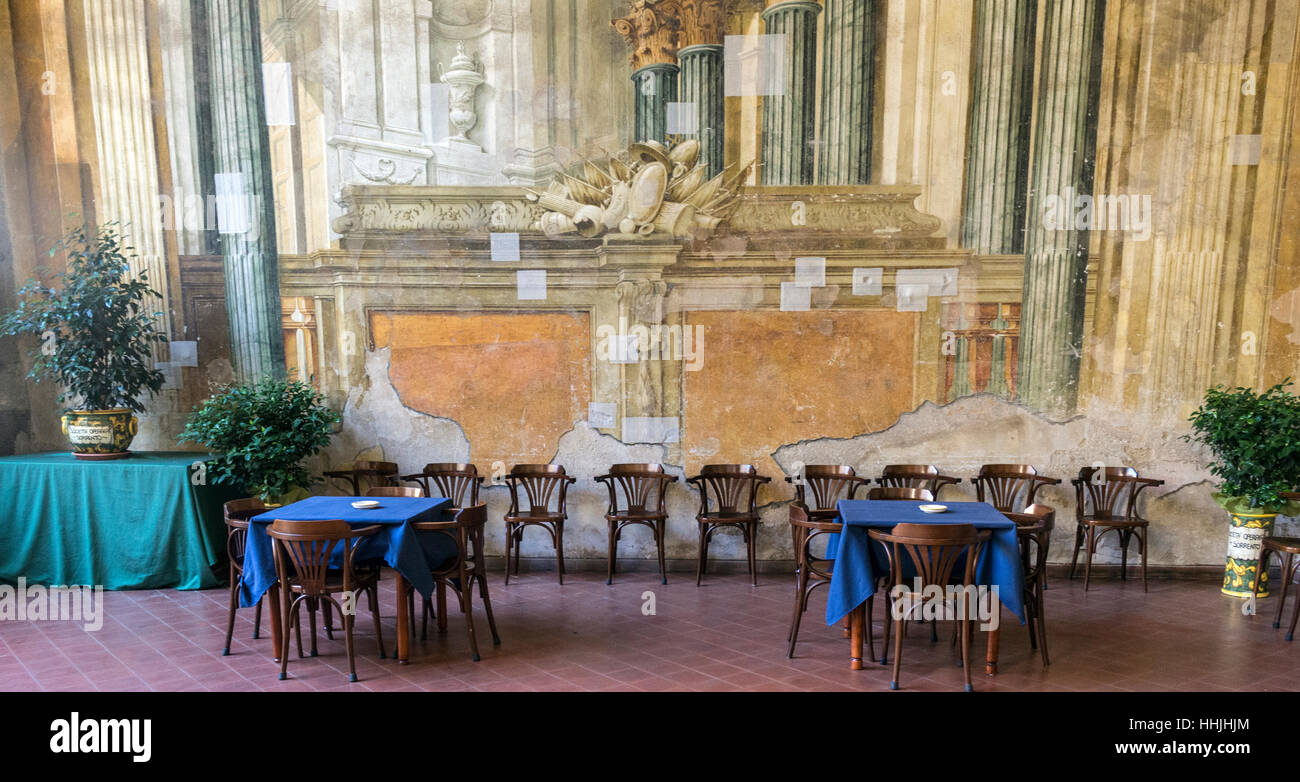 Bar à café, Società Operaia di Mutuo Soccorso, Sorrento, Italie. Banque D'Images