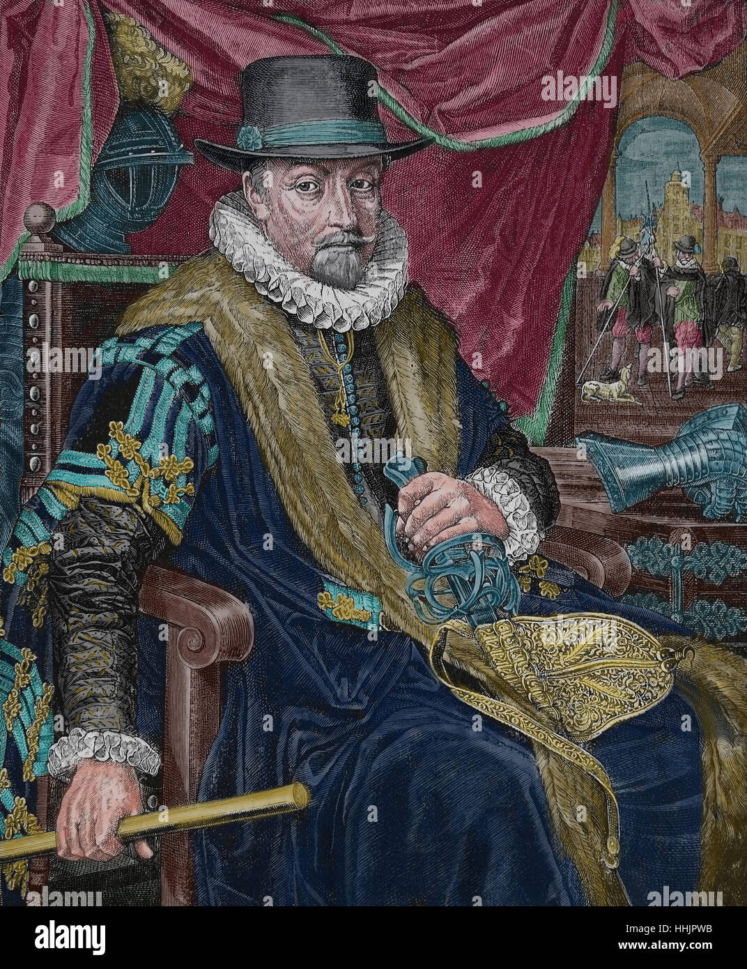 William I, Prince d'Orange (1533-1584), connu sous le nom de Guillaume le Taciturne ou le taciturne. Chef de la révolte des gueux contre l'Espagne. Banque D'Images