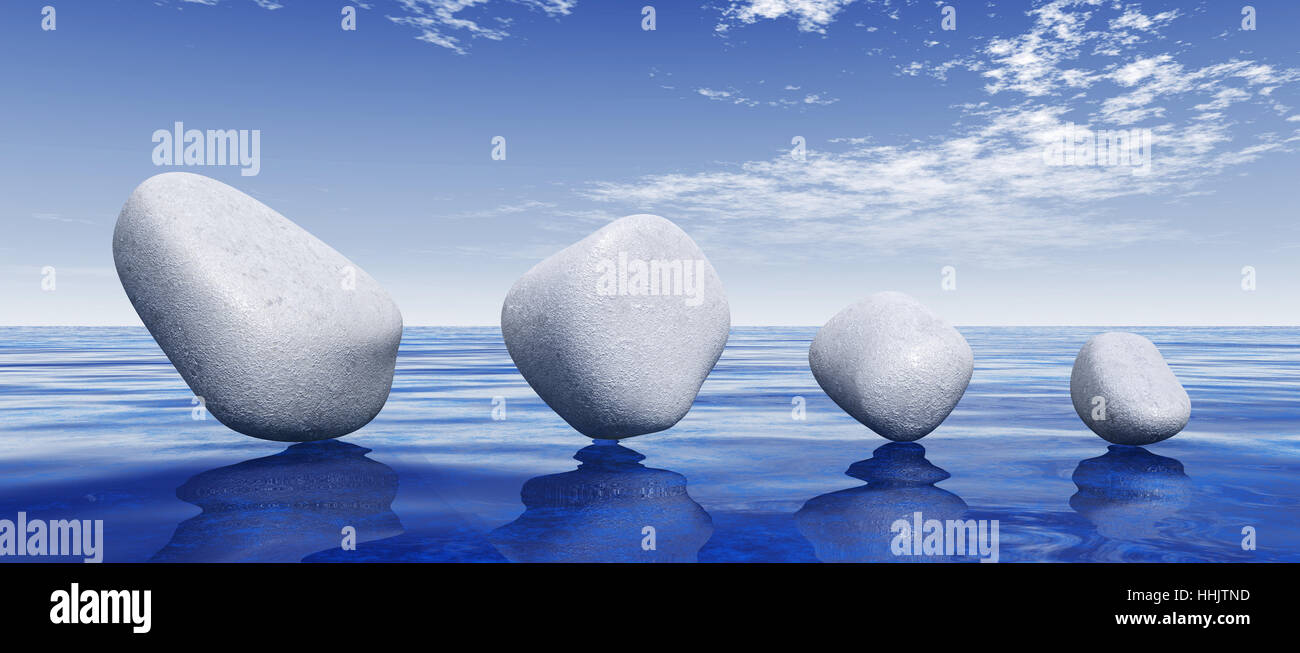 Pierres blanches sur bluewater Banque D'Images