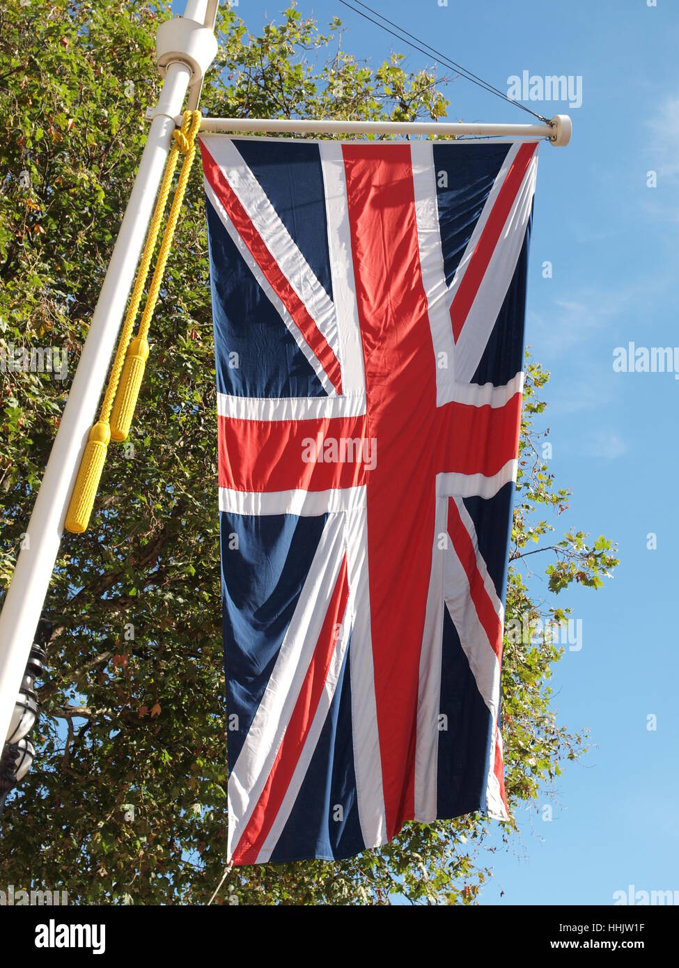 Drapeau, jack, national, Union européenne, pays, cliquant, journal fort, uni, royaume, Banque D'Images