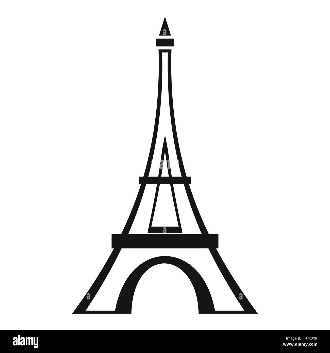 L'icône de la tour Eiffel, le style simple Illustration de Vecteur
