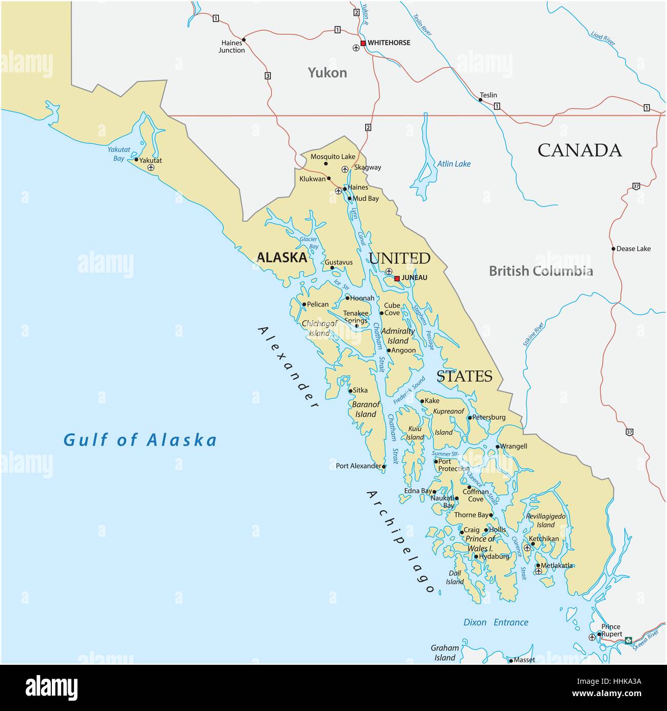Plan de dos dans l'United States Alaska (Archipel Alexander) Illustration de Vecteur