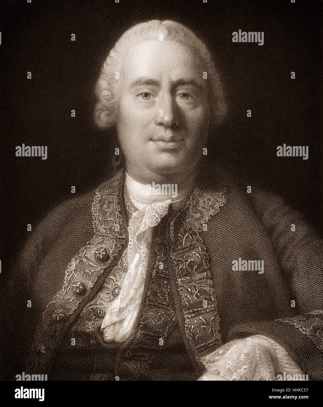 David Hume, 1711 - 1776, un philosophe écossais, historien, économiste, essayiste et Banque D'Images