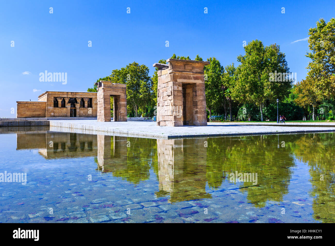 Madrid, Espagne. Le Temple de Debod (Templo de Debod) un ancien temple égyptien. Banque D'Images