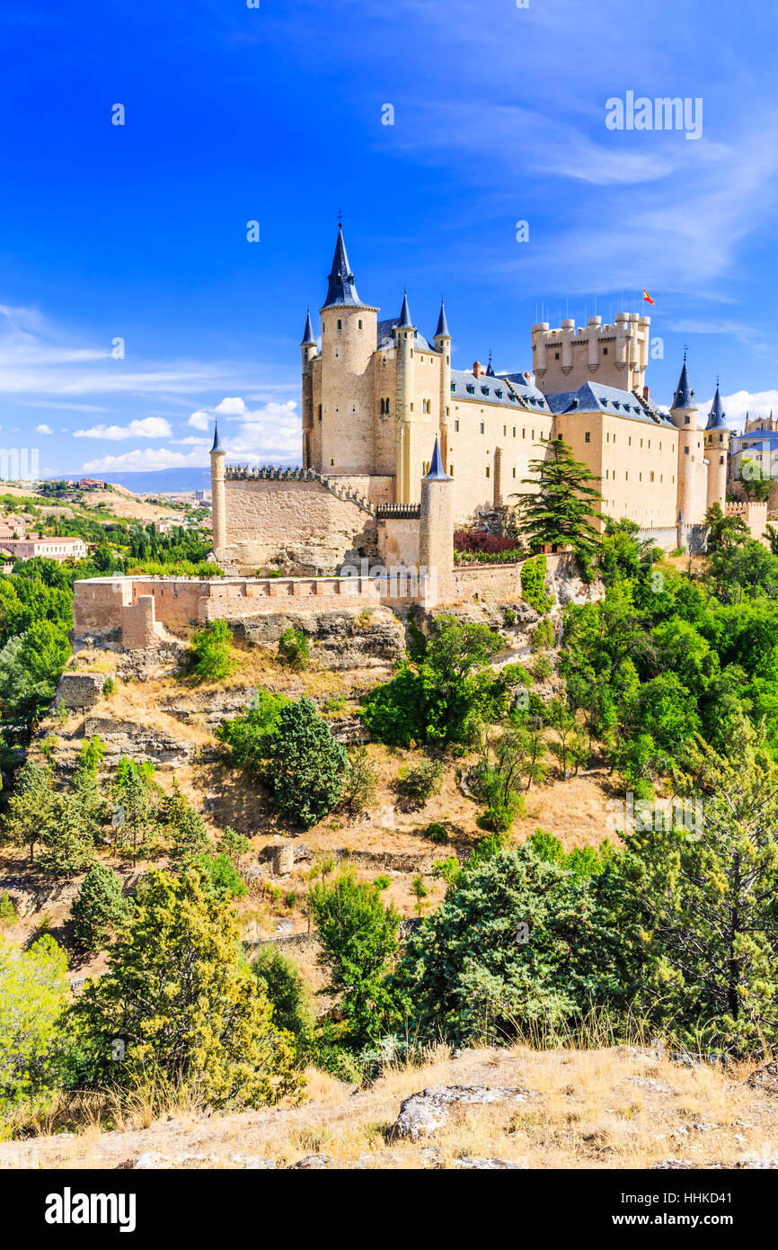 Segovia, Espagne. L'Alcazar de Ségovie. Castilla y Leon. Banque D'Images