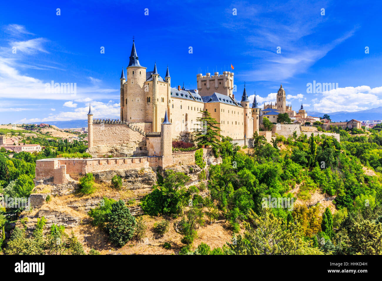 Segovia, Espagne. L'Alcazar de Ségovie. Castilla y Leon. Banque D'Images