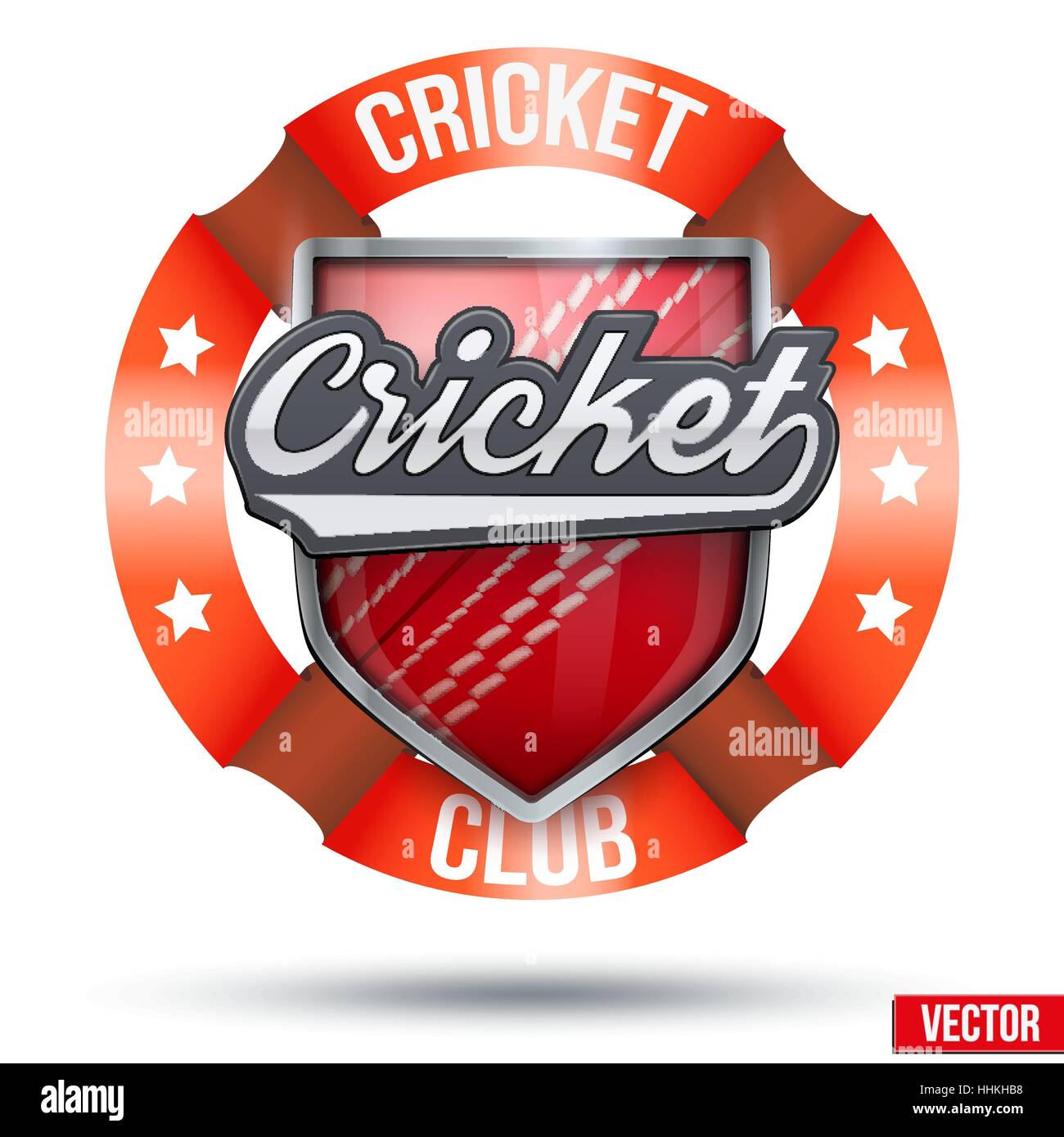 Label Sport Cricket Illustration de Vecteur