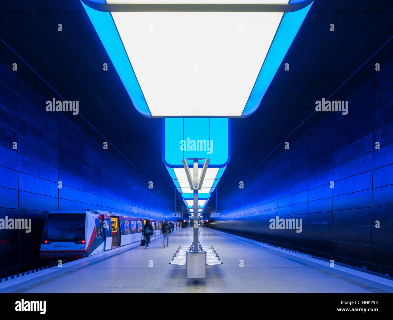Intérieur de la station de métro Université Hafencity à Hambourg, Allemagne Banque D'Images