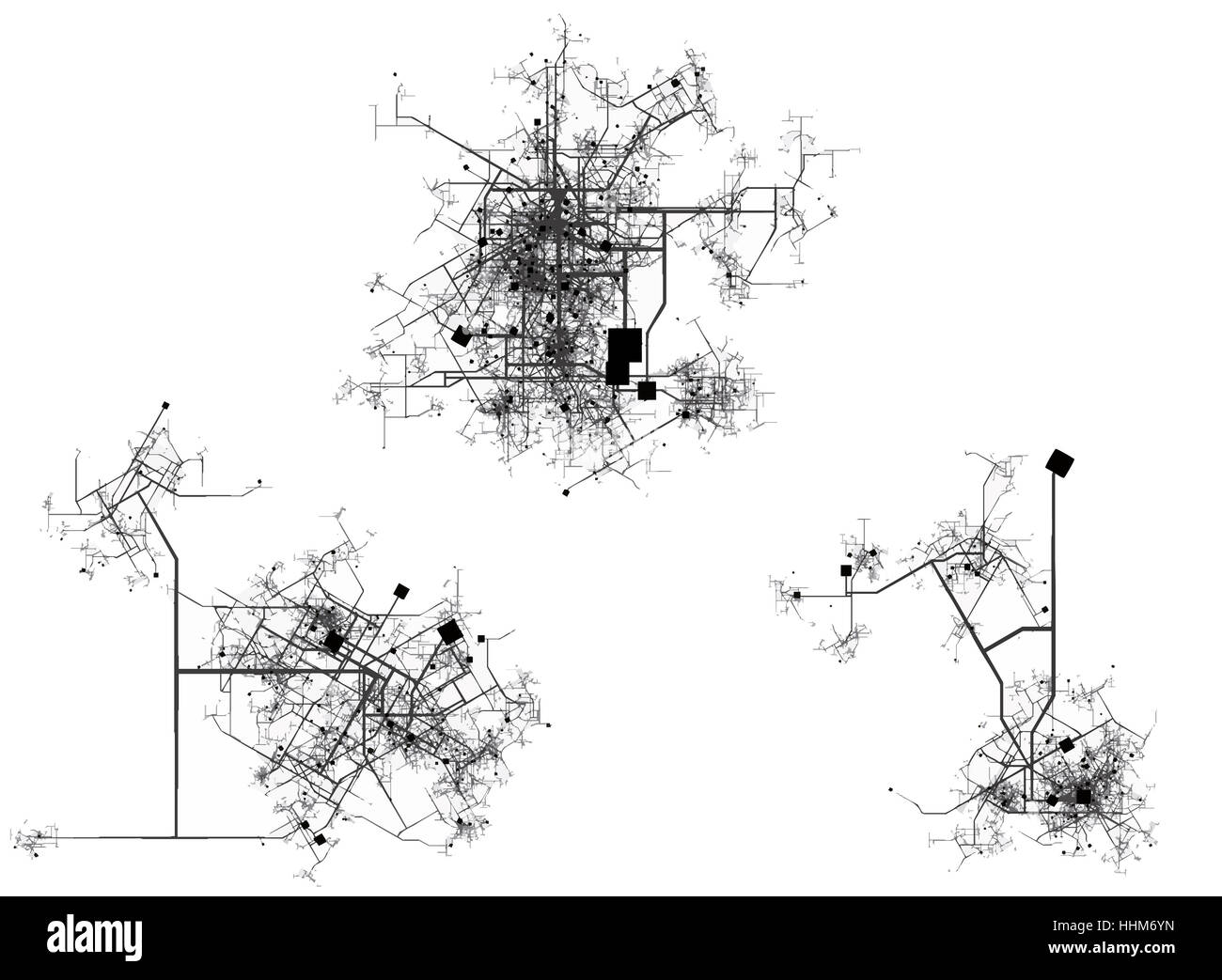La cité, la ville, la circulation, les transports, les transports, le centre, le pays, carte, atlas, Banque D'Images