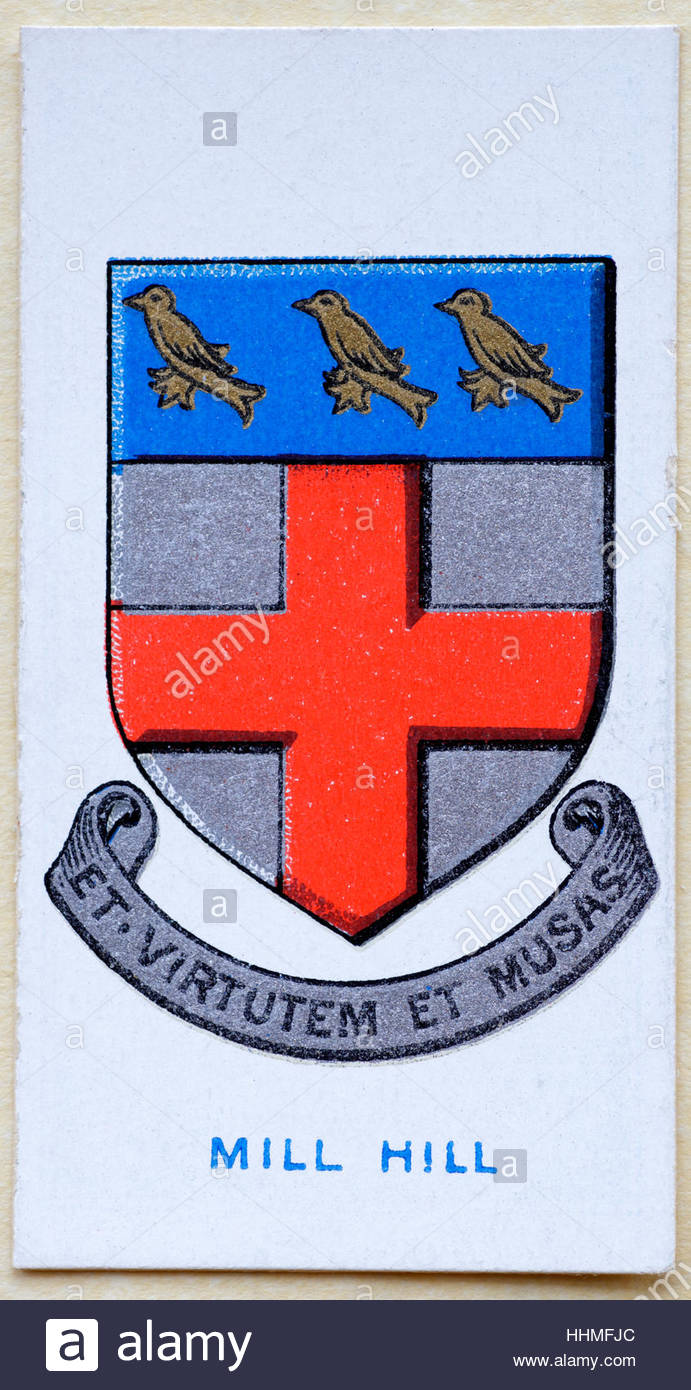 Mill Hill School de badge et devise Banque D'Images