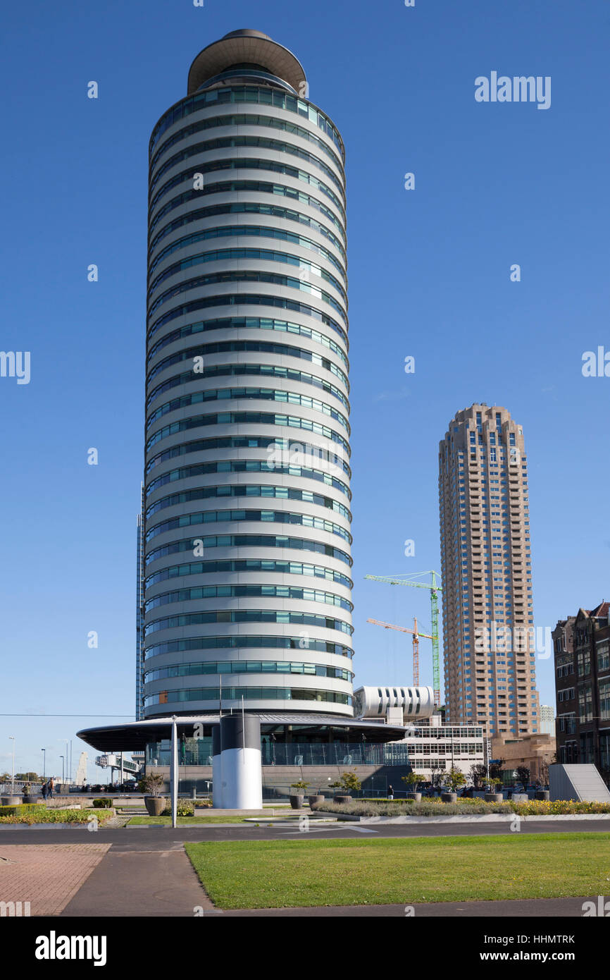 Centre Port mondial à Wilhelmina Quay, Kop van Zuid, Rotterdam, Hollande, Pays-Bas Banque D'Images