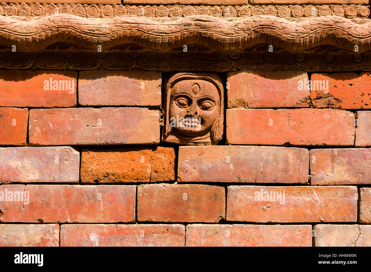 Mur de brique, palais de Hanuman Dhoka, Katmandou, Népal, du district de Katmandou Banque D'Images