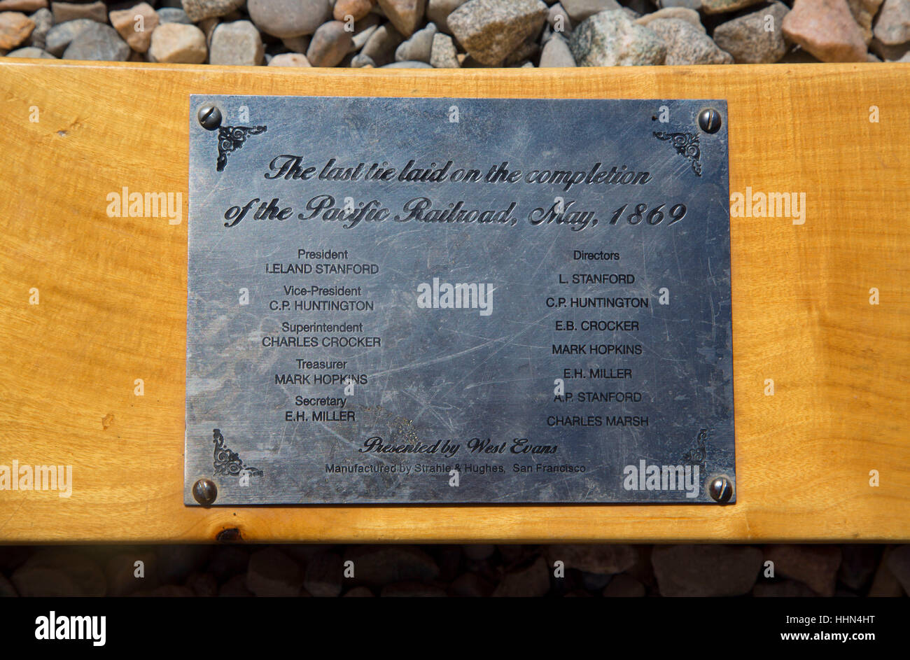 Dernier lien plaque, Golden Spike National Historic Site, Box Elder Comté (Utah) Banque D'Images