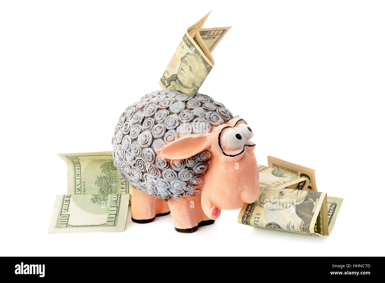 Fort d'épargne et de l'argent isolé sur fond blanc Banque D'Images