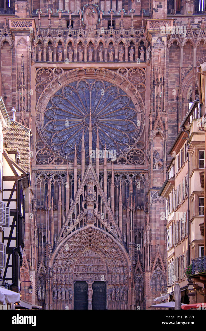 Objectif, passage, gate, archgway, du bras, de la cathédrale, Strasbourg, rosace, Banque D'Images